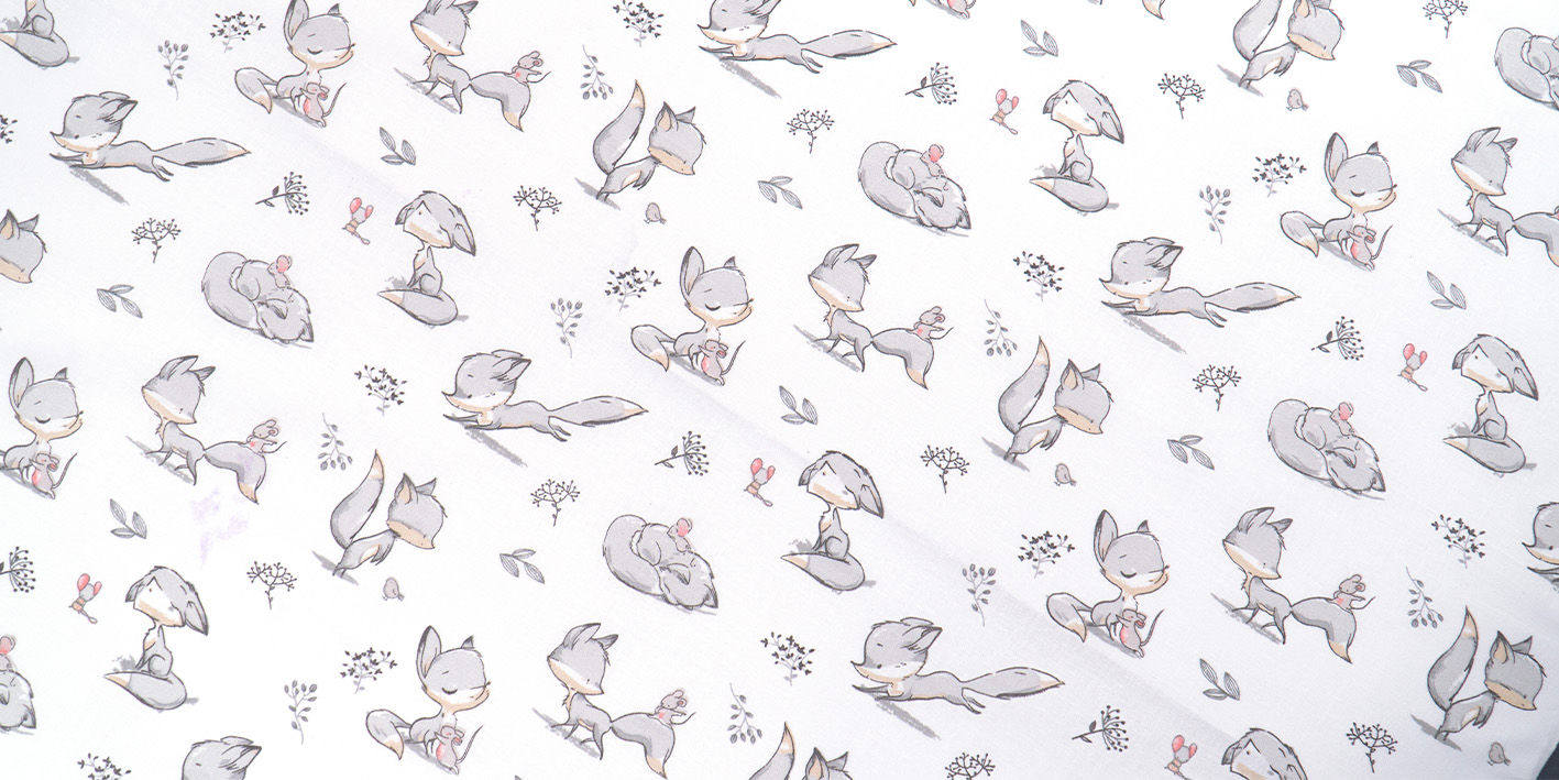 Pościel 100x160 cm 100% bawełna liski szare